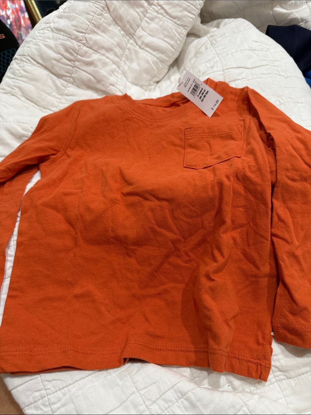 GAP Orange Long-Sleeve Pocket Tee